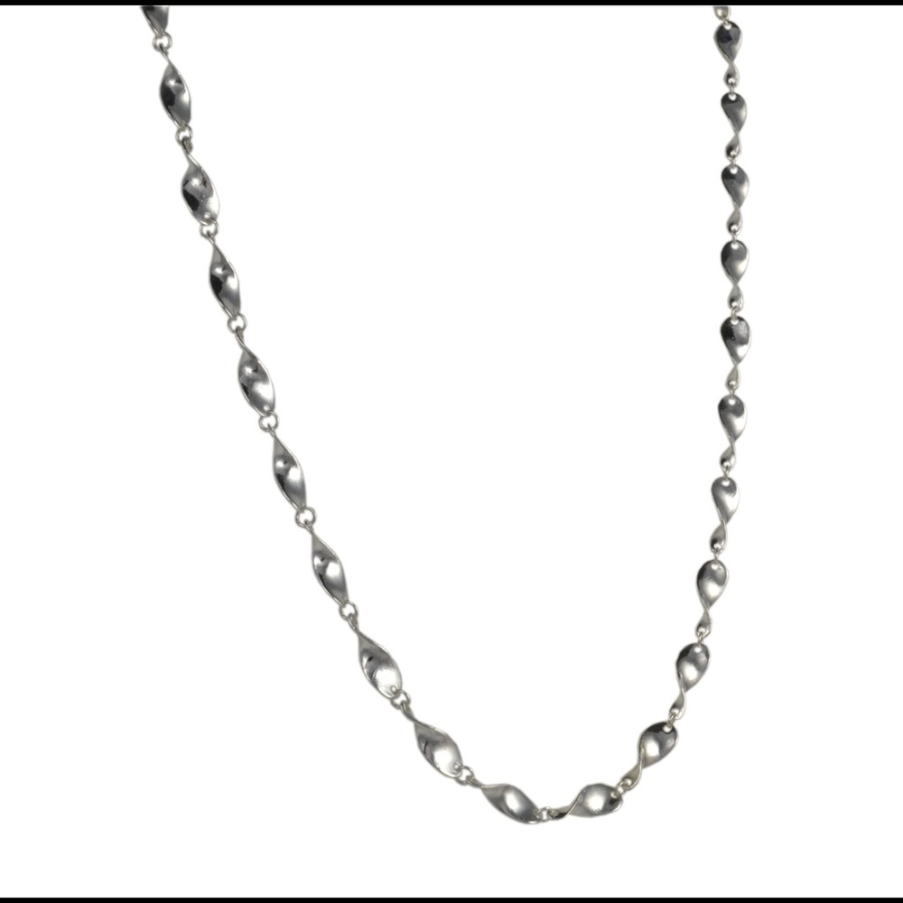 Sterling Silver Twisted Leaf Necklace